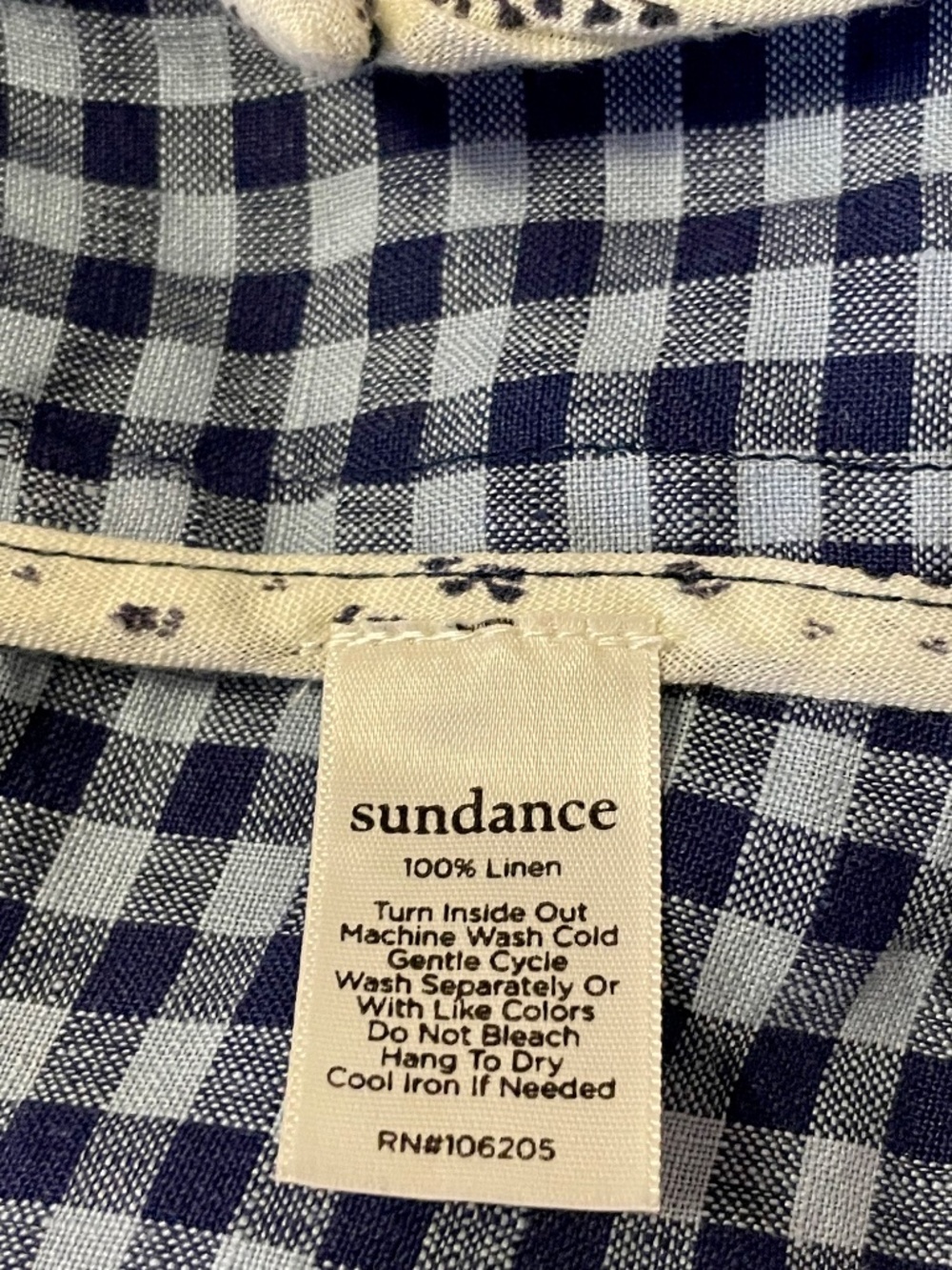 Sundance Ziri Linen Blue Gingham Check Button Front Blazer Jacket - L - Picture 9 of 13